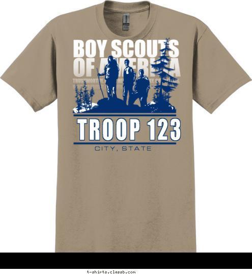 CITY, STATE TROOP 123 T-shirt Design 