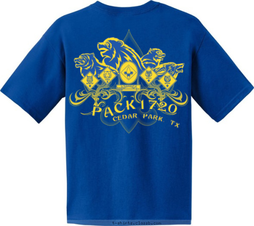 Pack 1720 Cedar Park, TX 1720 K PAC T-shirt Design Pack 1720 Design 4