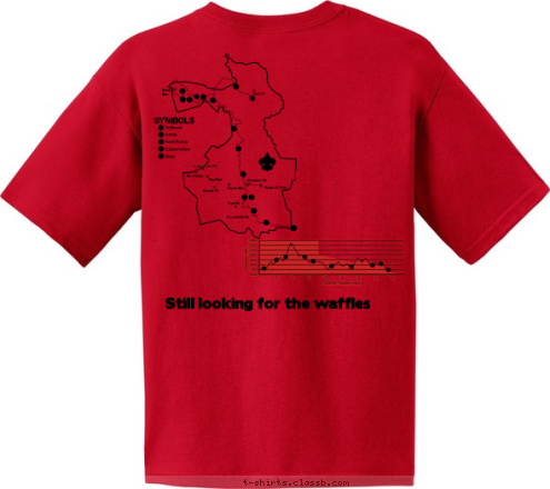 Still looking for the waffles CREW 701-B Troop 379 BROOK HAVEN, GA T-shirt Design 