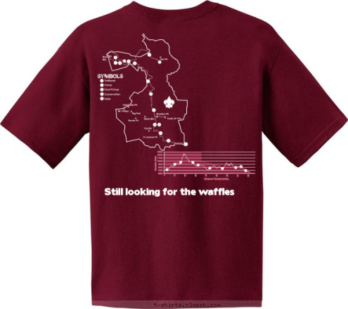 Still looking for the waffles CREW 701-B Troop 379 BROOK HAVEN, GA T-shirt Design 