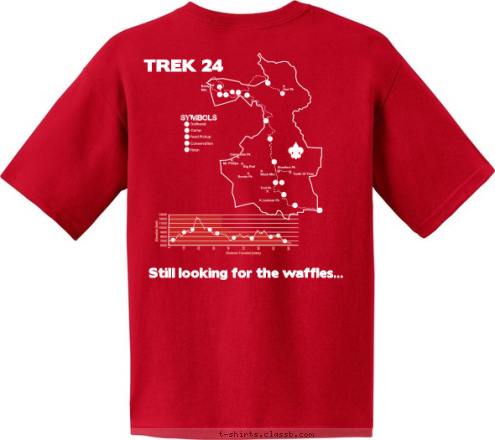 2017 TREK 24 Still looking for the waffles... CREW 701-B Troop 379 BROOKHAVEN, GA T-shirt Design 