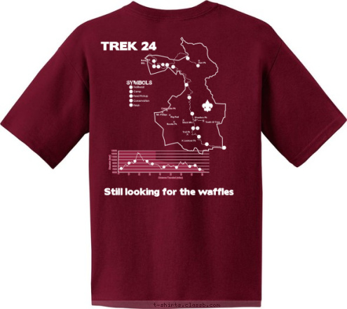 2017 TREK 24 Still looking for the waffles CREW 701-B Troop 379 BROOKHAVEN, GA T-shirt Design 