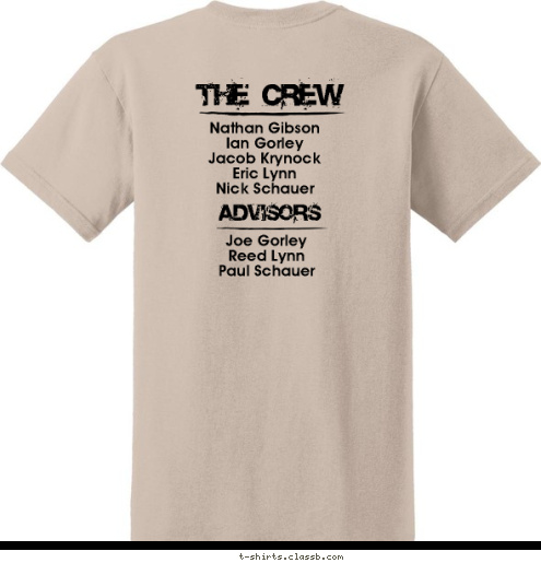 2017 THE CREW Troop 617 • Itinerary 27 ADVISORS Joe Gorley
Reed Lynn
Paul Schauer Nathan Gibson
Ian Gorley
Jacob Krynock
Eric Lynn
Nick Schauer T-shirt Design 