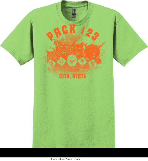 PACK 123 CITY, STATE T-shirt Design 