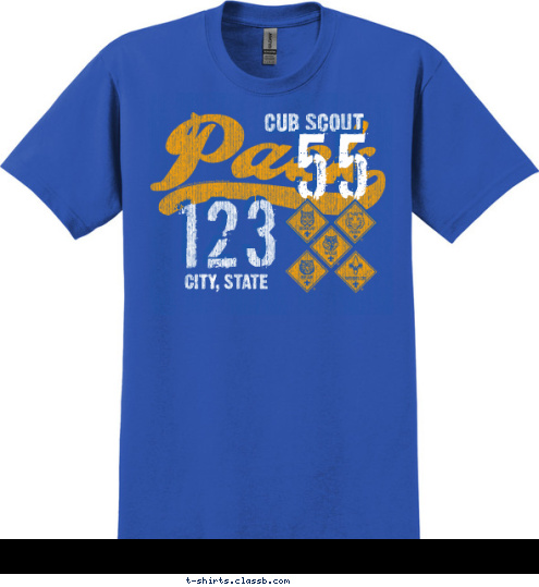 55 123 CITY, STATE CUB SCOUT T-shirt Design 