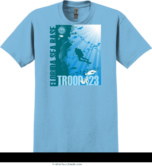 TROOP 123 2014 FLORIDA SEA BASE T-shirt Design 