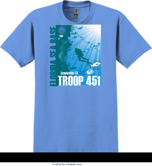 TROOP 451 Lewisville TX 2017 FLORIDA SEA BASE T-shirt Design 