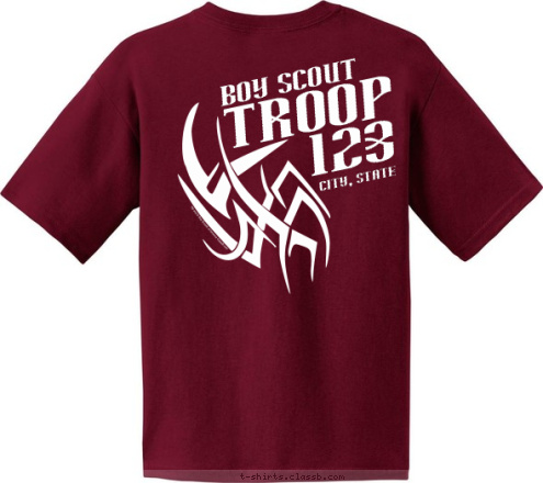 123 TROOP CITY, STATE BOY SCOUT T-shirt Design 