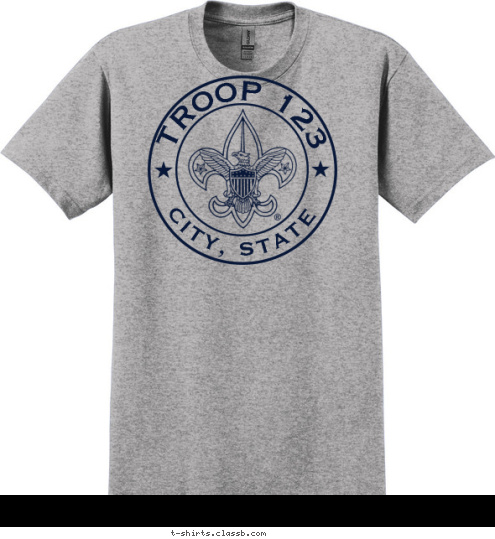 TROOP 123 CITY, STATE  T-shirt Design 