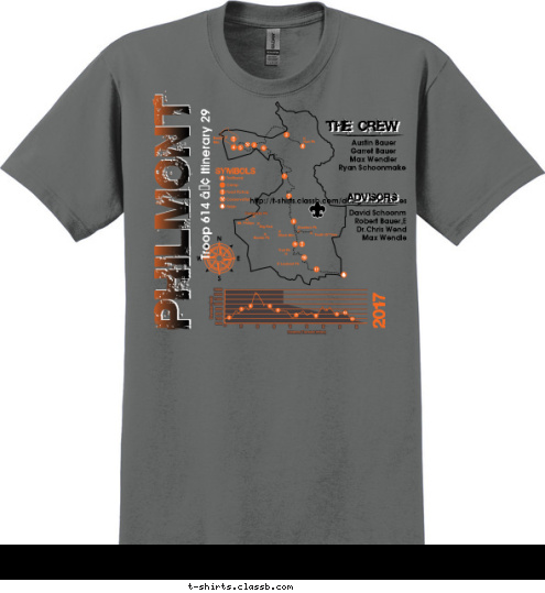 Troop 614 • Itinerary 29 THE CREW THE CREW ADVISORS ADVISORS David Schoonmaker
Robert Bauer,Esq.
Dr.Chris Wendler
Max Wendler Austin Bauer
Garret Bauer
Max Wendler
Ryan Schoonmaker



http://t-shirts.classb.com/designs/resources/imgs/textalign-right.png 2017 T-shirt Design 