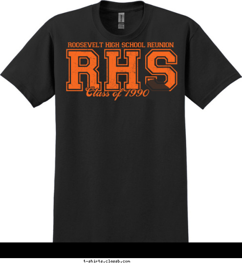 Class of 1990 RHS roosevelt high school reunion T-shirt Design 