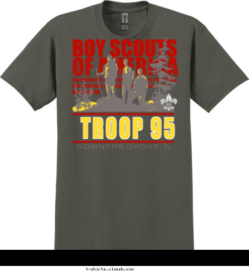 DOWNERS GROVE, IL TROOP 95 T-shirt Design BSA TROOP 95 2017 Design #1