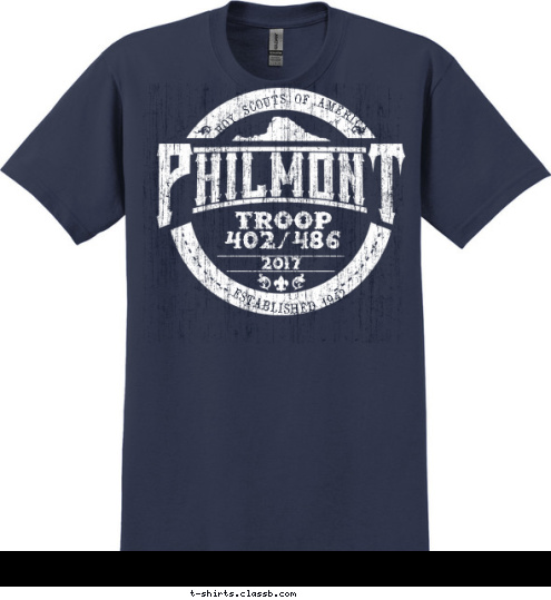 2017 2017 TROOP 
402/486 2017 ESTABLISHED 1942 BOY SCOUTS OF AMERICA T-shirt Design 