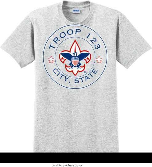 TROOP 123 CITY, STATE T-shirt Design 