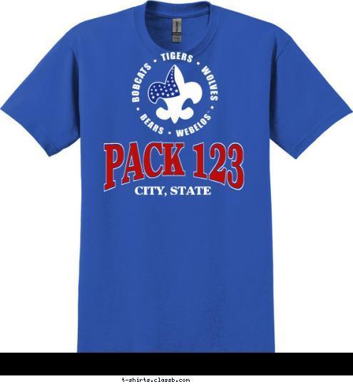 PACK 123 CITY, STATE T-shirt Design 