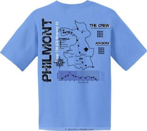 Troop 128 • Itinerary 32 THE CREW THE CREW ADVISORS ADVISORS Name
Name
Name
Name


 Name
Name
Name
Name


 2017 T-shirt Design 