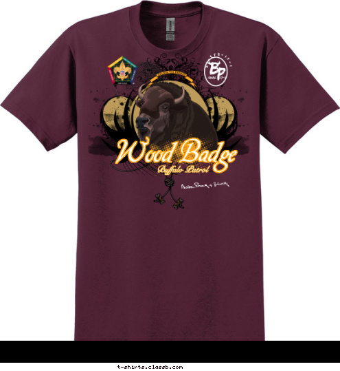 Buffalo Patrol Wood Badge S3-576-17-1  T-shirt Design 