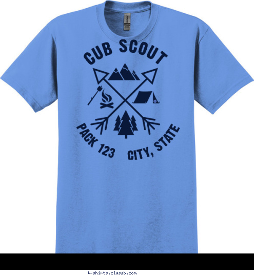 PACK 123   CITY, STATE CUB SCOUT T-shirt Design 