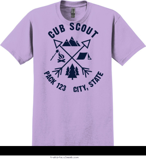 PACK 123   CITY, STATE CUB SCOUT T-shirt Design 