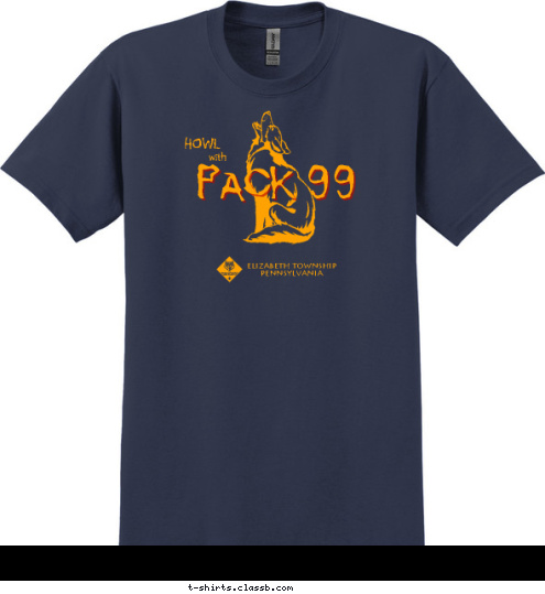 with HOWL Elizabeth Township
Pennsylvania PACK 99 T-shirt Design 