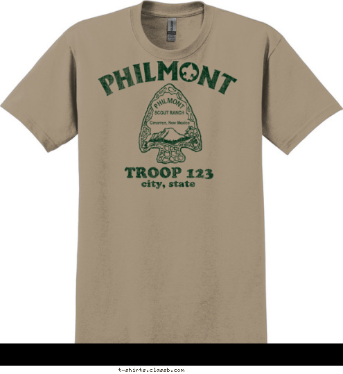 city, state TROOP 123 T-shirt Design 