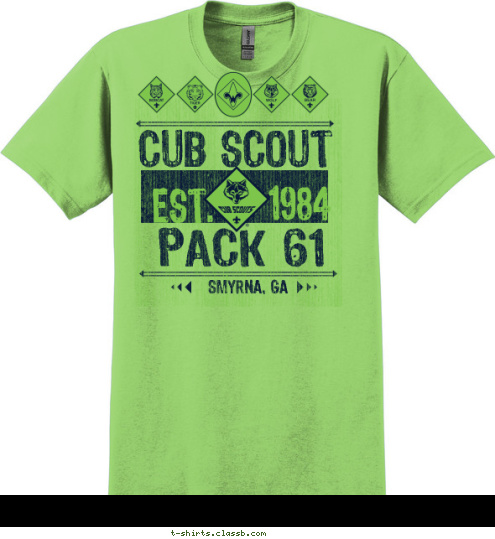 PACK 61 SMYRNA, GA 1984 EST. CUB SCOUT T-shirt Design 