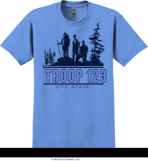 CITY, STATE TROOP 123 T-shirt Design 