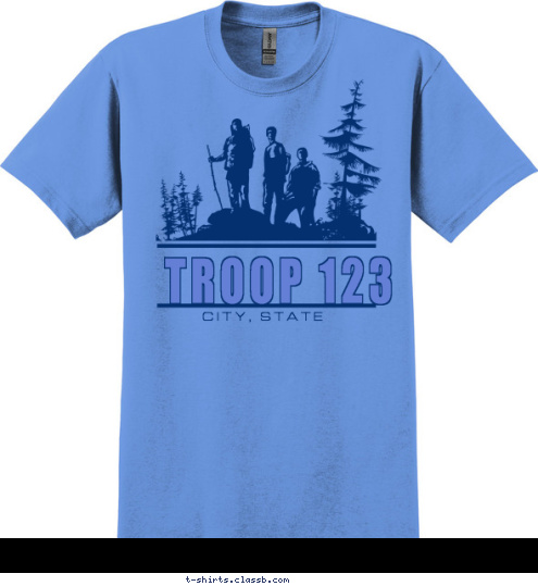 CITY, STATE TROOP 123 T-shirt Design 