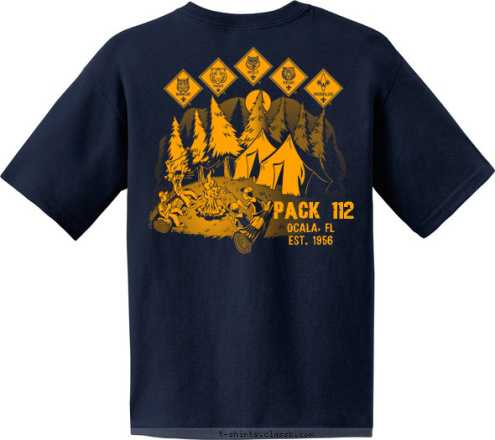 EST. 1956 PACK 112 Ocala, fl
druid hills 
 OCALA, FL PACK 112 T-shirt Design 