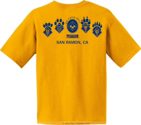 Pack 123 CITY, STATE PACK 203 STRENGTH 
IN NUMBERS SAN RAMON, CA DO YOUR BEST T-shirt Design 