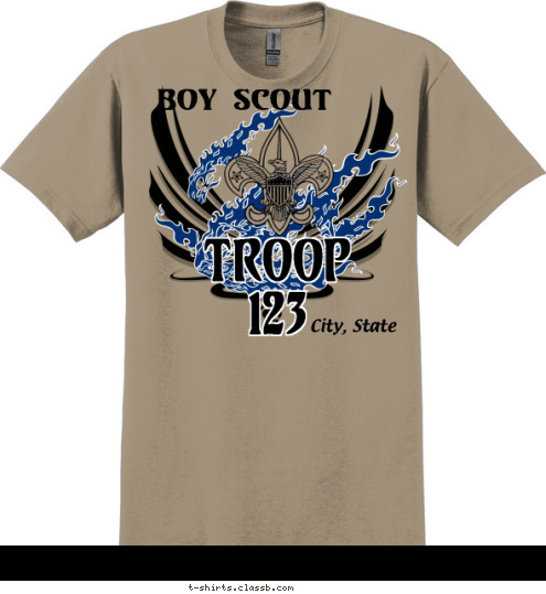 City, State TROOP
123 Boy Scout T-shirt Design 