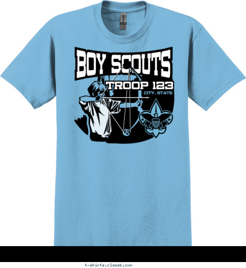 CITY, STATE TROOP 123 T-shirt Design 