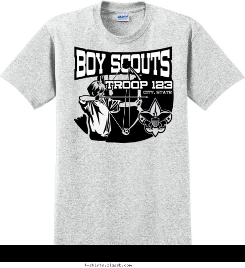 CITY, STATE TROOP 123 T-shirt Design 