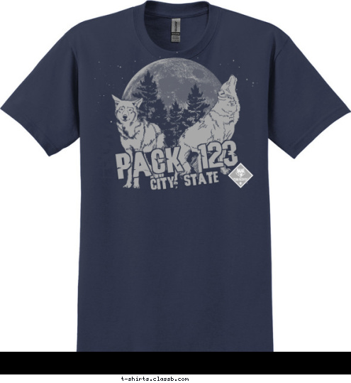 CITY, STATE PACK 123 T-shirt Design 