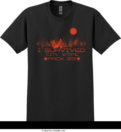 PACK 123 CITY, STATE I SURVIVED T-shirt Design 