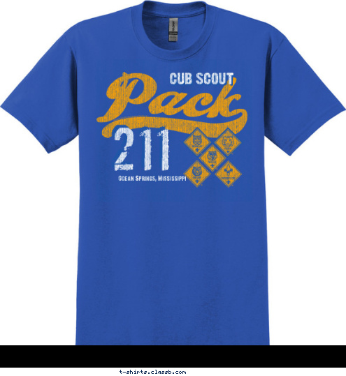 211 Ocean Springs, Mississippi CUB SCOUT T-shirt Design 