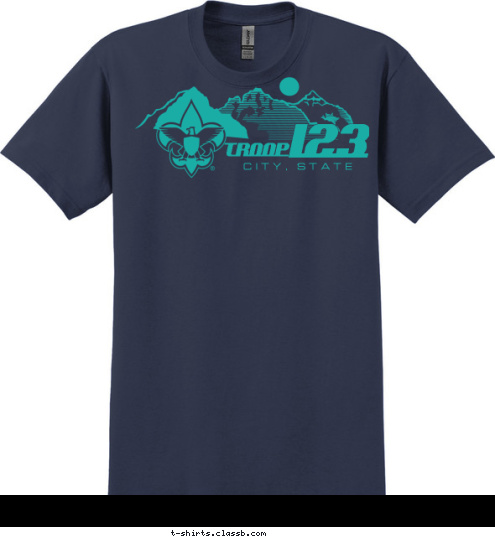 TROOP 123 CITY, STATE T-shirt Design 