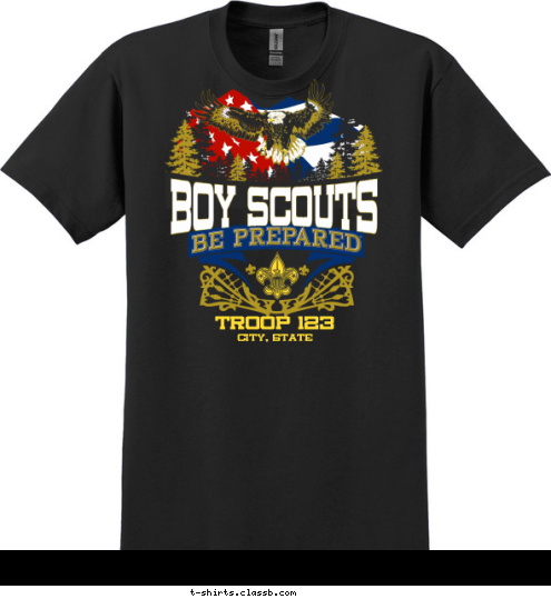 TROOP 123 CITY, STATE BOY SCOUTS T-shirt Design 