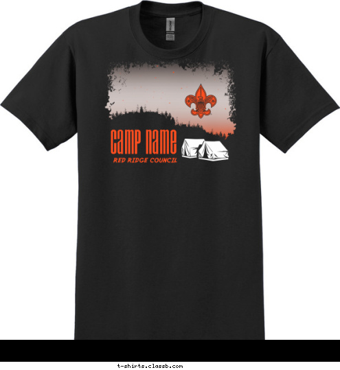 RED RIDGE COUNCIL CAMP NAME T-shirt Design 