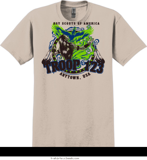 ANYTOWN, USA TROOP 123 BOY SCOUTS OF AMERICA T-shirt Design 