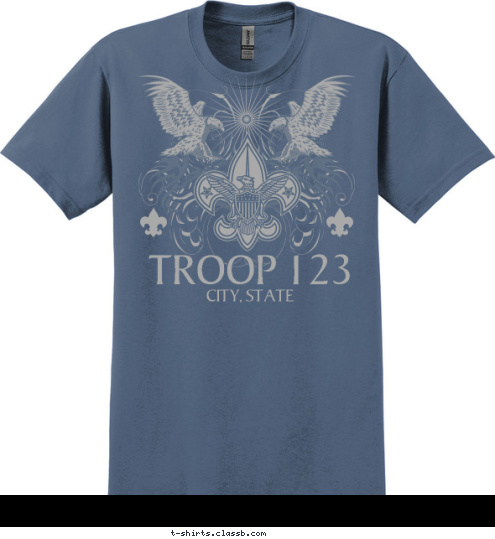 CITY, STATE TROOP 123 T-shirt Design 