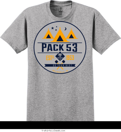 COLLINSVILLE, OK PACK 1113 PACK 53 PACK 53 EST 1953 COLLINSVILLE, OK D. DO YOUR BEST T-shirt Design 