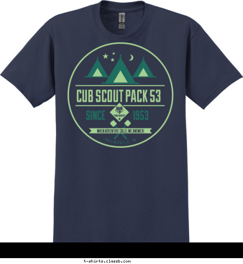 COLLINSVILLE, OK DO YOUR BEST! 1953 SINCE CUB SCOUT PACK 53 T-shirt Design 