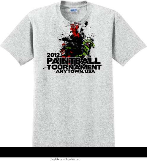 2012 ANYTOWN, USA TOURNAMENT PAINTBALL T-shirt Design 