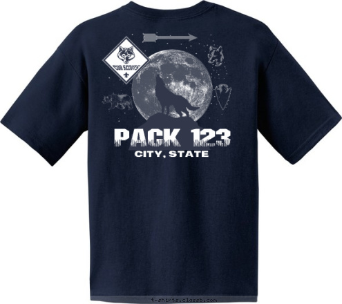 PACK 123 CITY, STATE
 T-shirt Design 