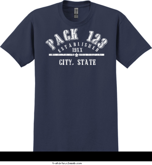PACK 123 1975 CITY, STATE ESTABLISHED T-shirt Design SP488