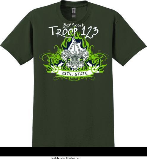 Boy Scout TROOP 123 CITY, STATE T-shirt Design 