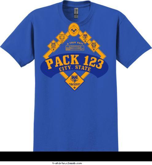 PACK 123 CITY, STATE DO YOUR BEST! T-shirt Design 