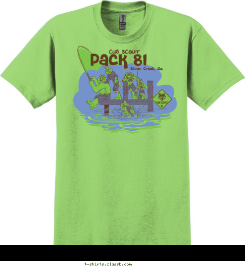 FISHING CAMP OUT Pack 81 Silver Creek, Ga CUB SCOUT T-shirt Design 