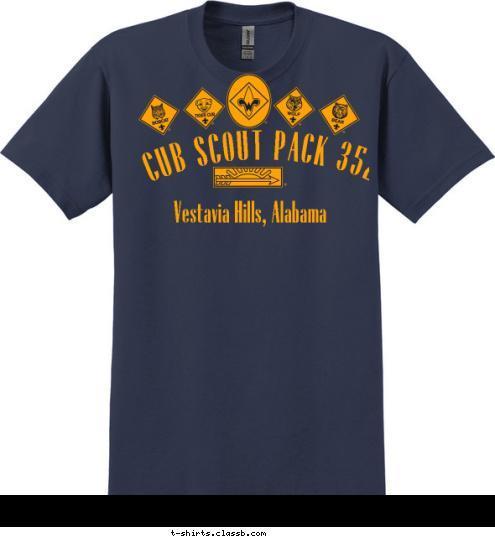 Vestavia Hills, Alabama CUB SCOUT PACK 352 T-shirt Design 